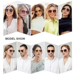 Sogo | Accessories | Oversized Square Metal Frame Sunglasses  display picture 2